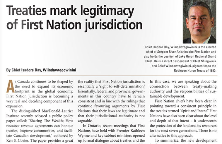 TREATIES MARK LEGITIMACY OF FIRST NATION JURISDICTION