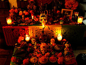 An Example of an Ofrendas, an Altar Set Up for Deceased Loved Ones on Dia De Los Muertos