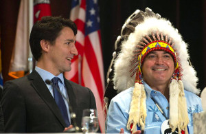 Canadian Prime Minister Justin Trudeau and AFN National Chief Perry Bellegarde