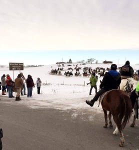 Chief Big Foot Memorial Ride arrives at Wounded Knee on Tuesday, December 28, 2015 | Image source: Diane DuBray