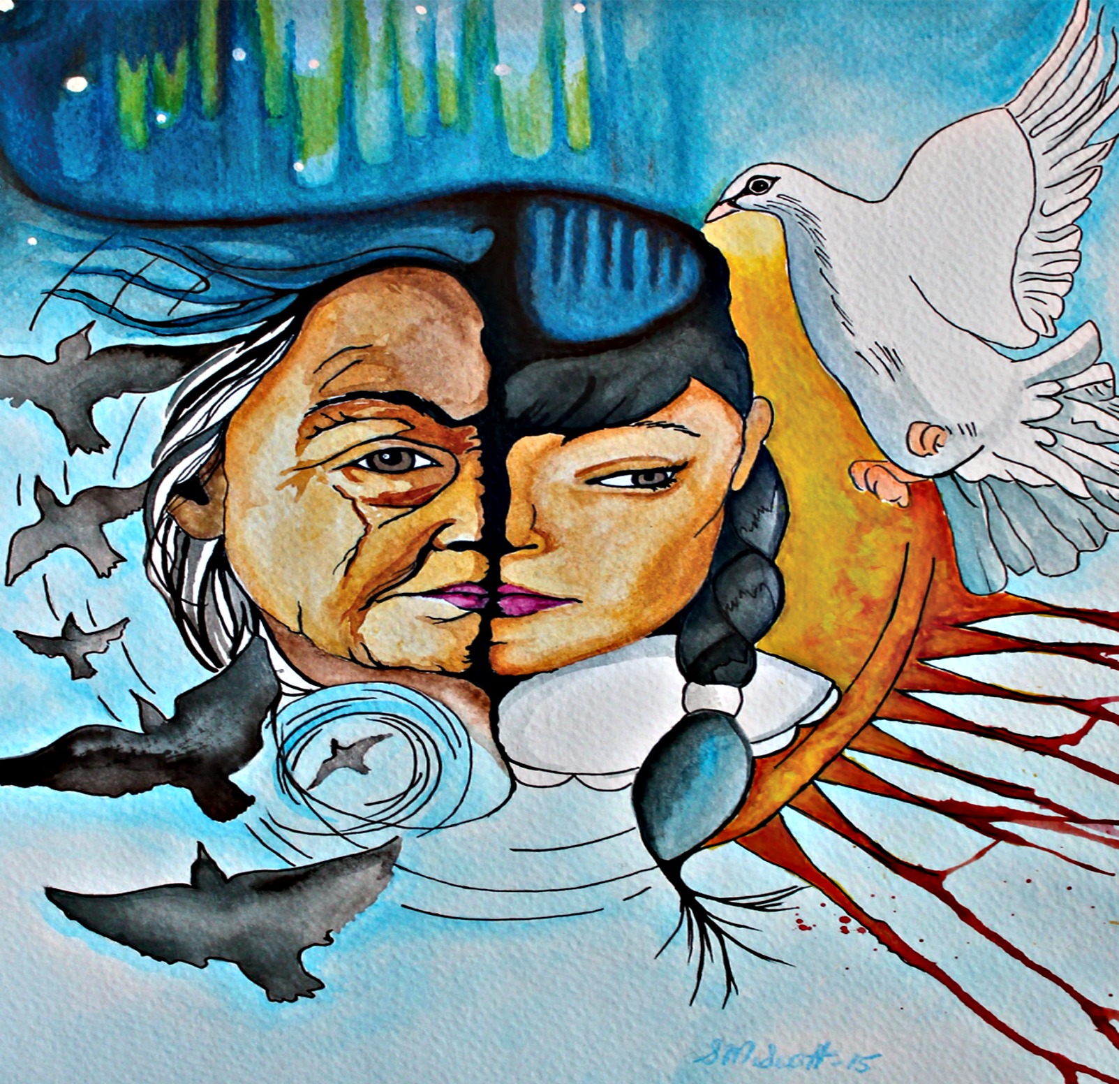 Huron /& Algonquin First Nation /'Prayers for the Missing/' Contemporary Native Indigenous Art Framed Picture