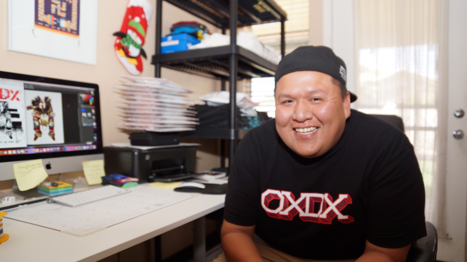 OXDX creator Jared Yazzie at his home office | Photo by Taté Walker. 