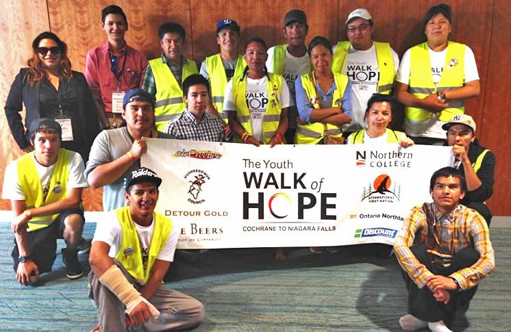 The Youth Walk of Hope were welcomed by the National First Nations Youth Council 